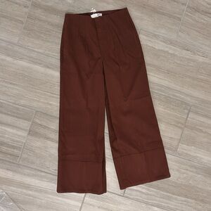 SPANX Stretch Twill Cropped Wide Leg Pant Hickory